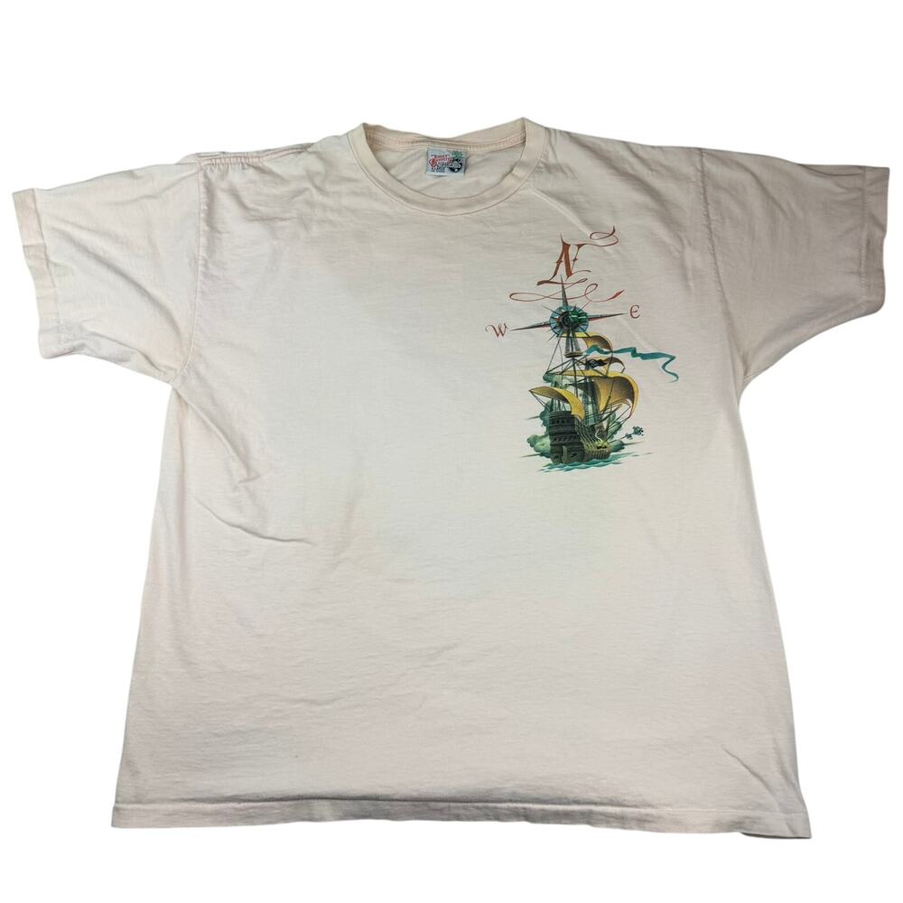 Vintage Jimmy Buffett Caribbean Soul Sailing Ship T-Shirt XL